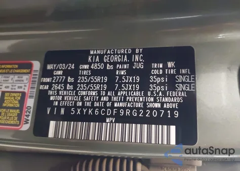 2024 Kia Sportage X-Line from USA, damaged, VIN 5XYK6CDF9RG220719